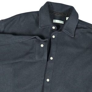 Standard Cloth Button Down Shirt Shacket Mens Large Gray Heavyweight Long Sleeve